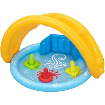Детский надувной бассейн BESTWAY МОРСКАЯ РАКУШКА 115х89х76см с навесом, 45л, от 6 мес